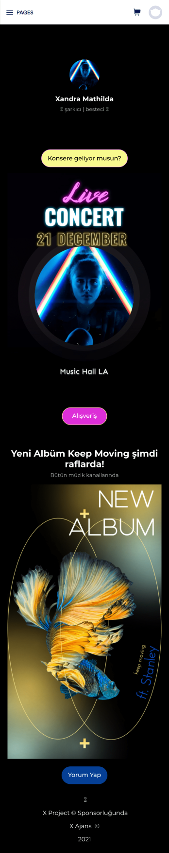 Şarkıcı Instagram Bio Bağlantı Uygulaması Template