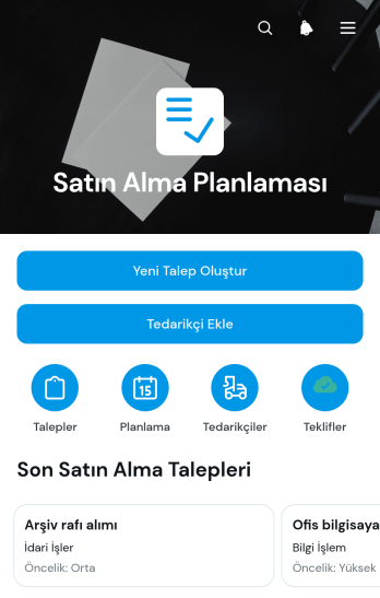 Satın Alma Planlama Uygulama Șablonu