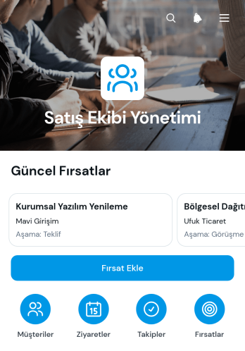 Satış Ekibi Yönetim Uygulama Șablonu
