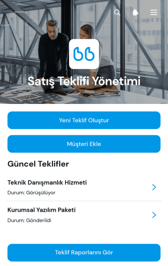 Satış Teklifi Yönetim Uygulama Șablonu