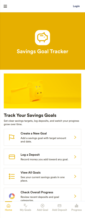 Savings Goal Tracker App Template