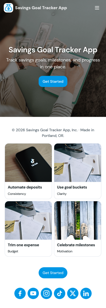 Savings Goal Tracker App Template