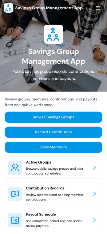 Savings Group Management App Template