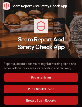 Scam Report and Safety Check App Template