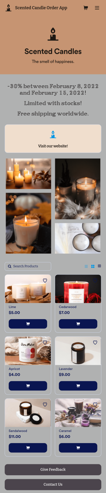Scented Candle Order App Template