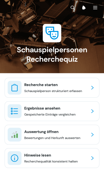Schauspielrecherche-Quiz-App