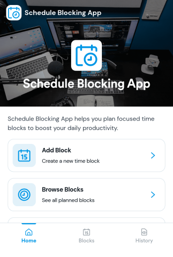 Schedule Blocking App Template