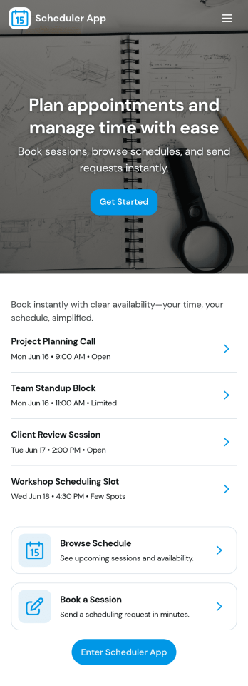 Scheduler App Template