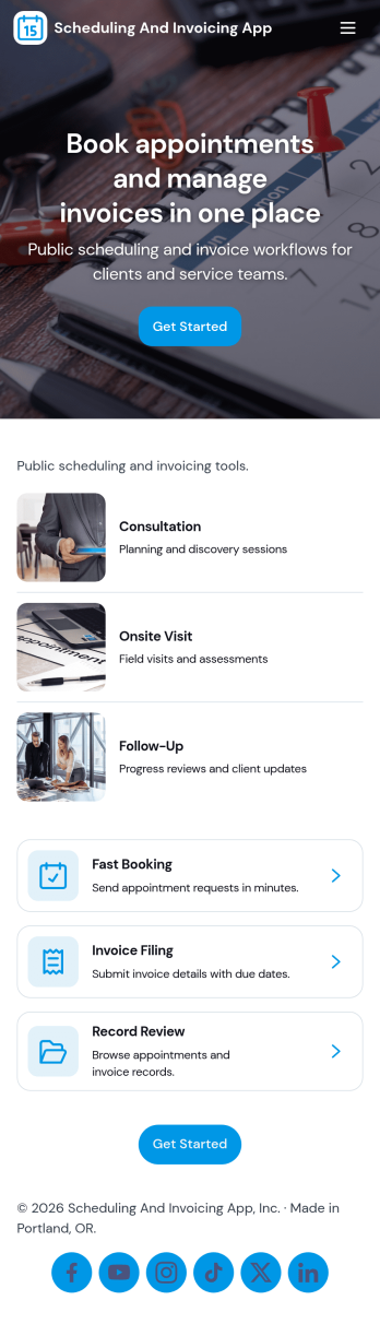 Scheduling and Invoicing App Template