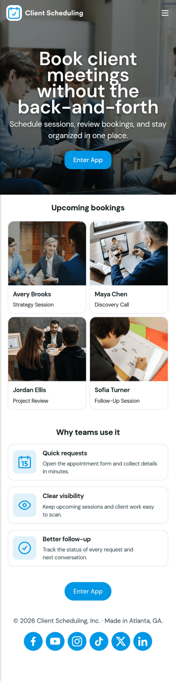 Scheduling App Template