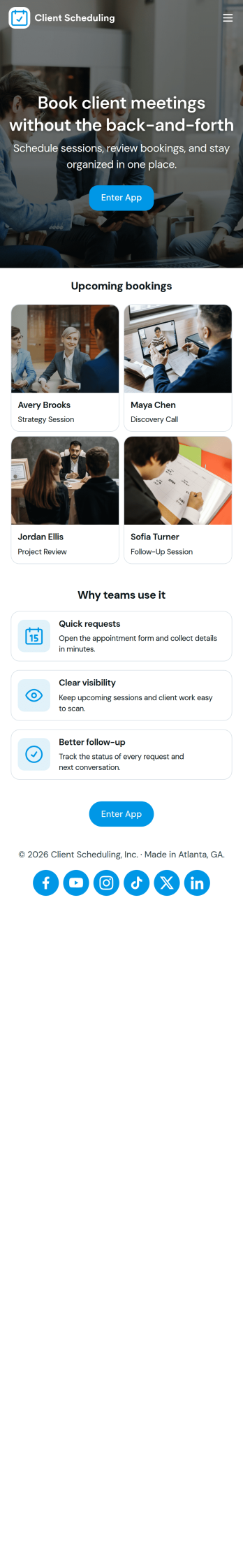 Scheduling App Template