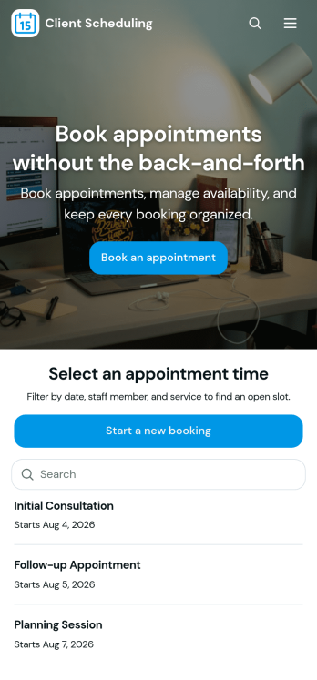 Scheduling App Template