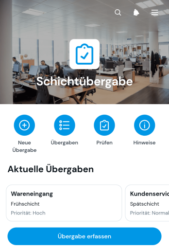 Schichtübergabe-App