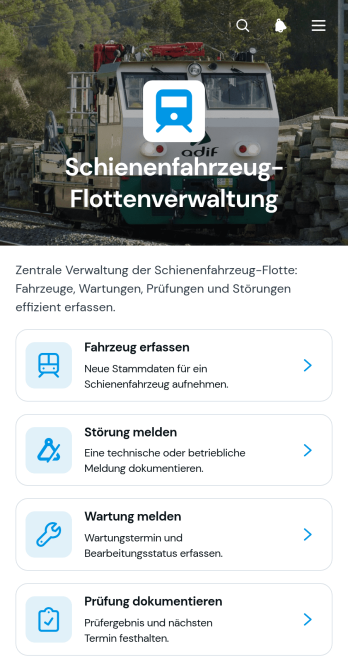 Schienenflottenmanagement-App