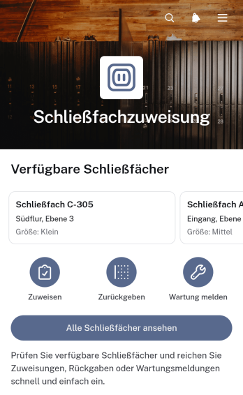 Schließfachzuweisungs-App