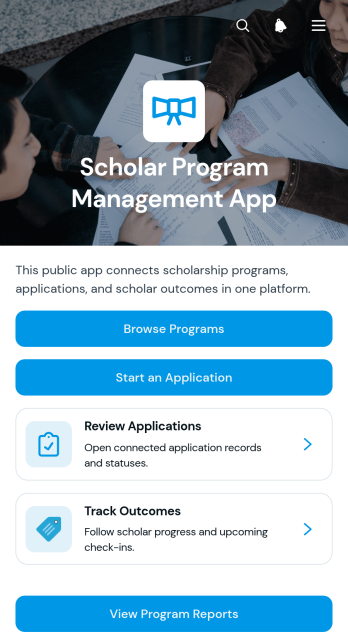 Scholar Program Management App Template