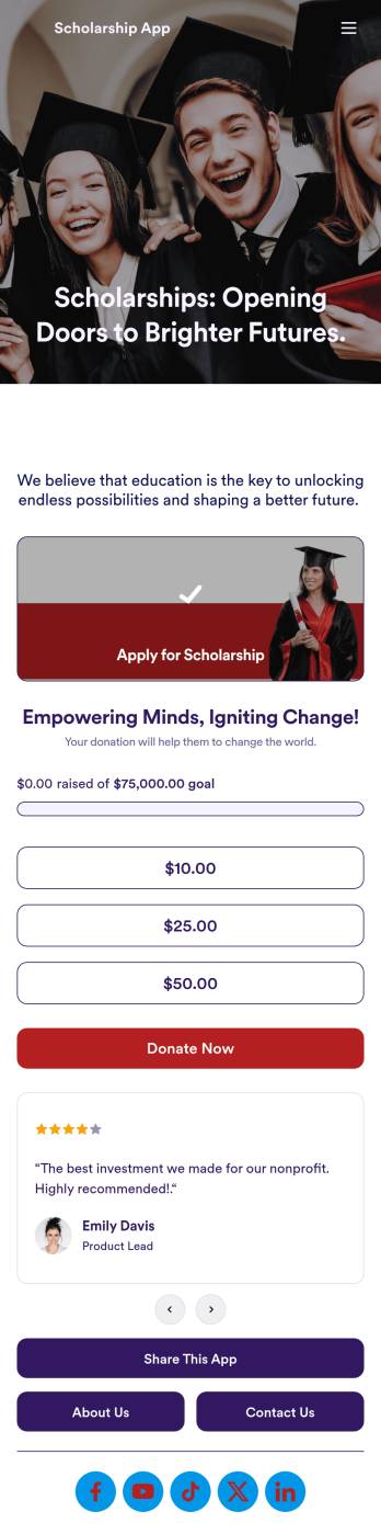 Scholarship App Template