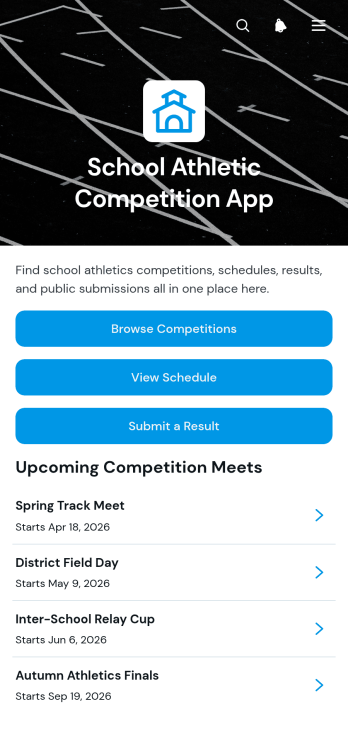 School Athletic Competition App Template