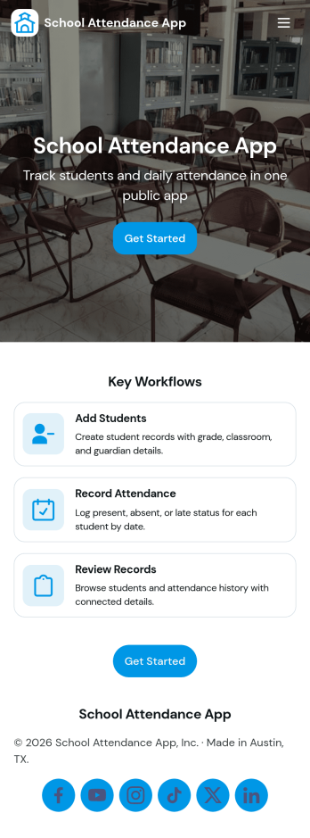 School Attendance App Template