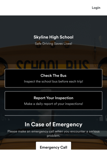 School Bus Inspection Checklist App Template