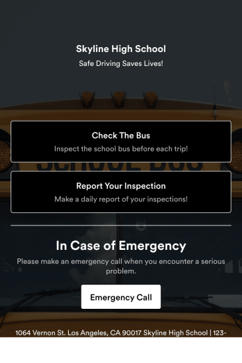 School Bus Inspection Checklist App Template