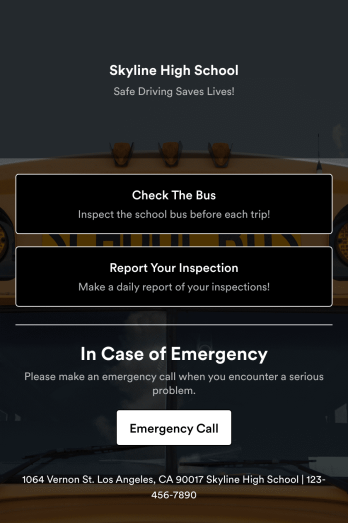 School Bus Inspection Checklist App Template