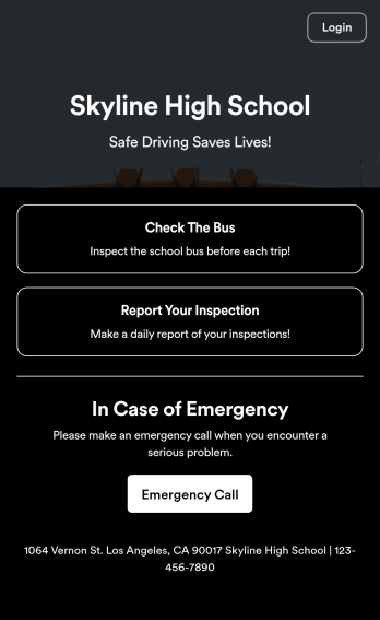 School Bus Inspection Checklist App Template