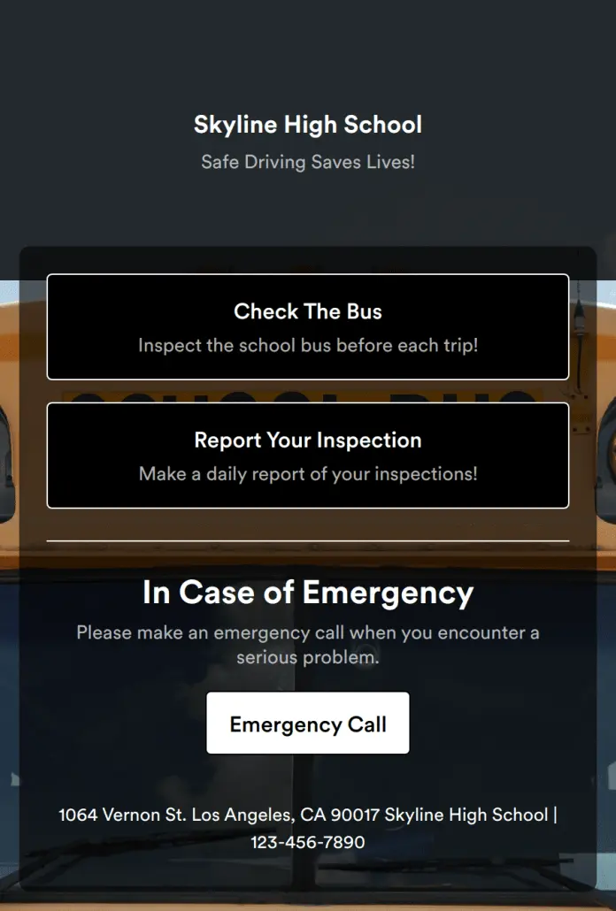 School Bus Inspection Checklist App