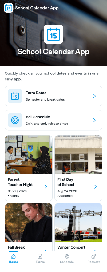 School Calendar App Template