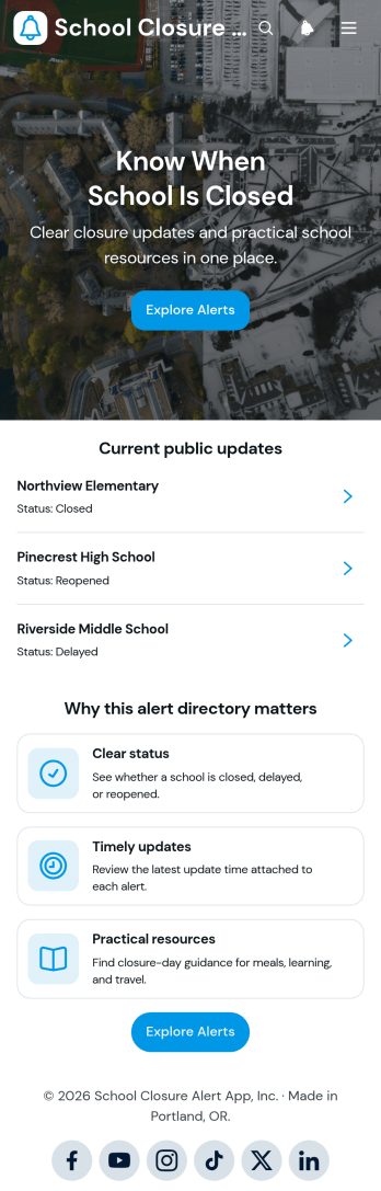 School Closure Alert App Template