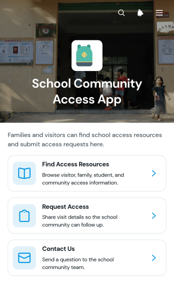 School Community Access App Template