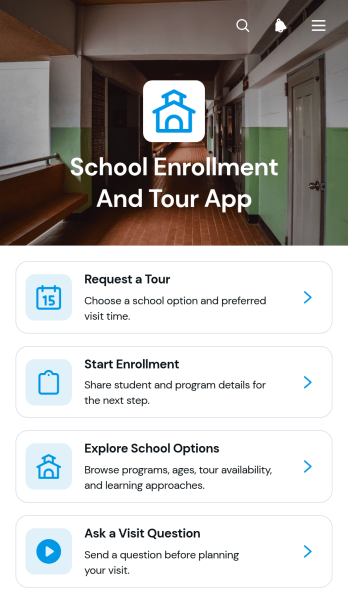 School Enrollment and Tour App Template