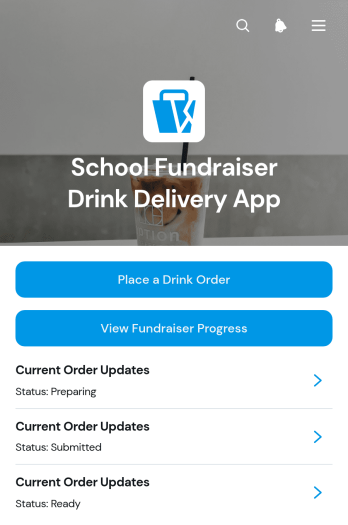 School Fundraiser Drink Delivery App Template