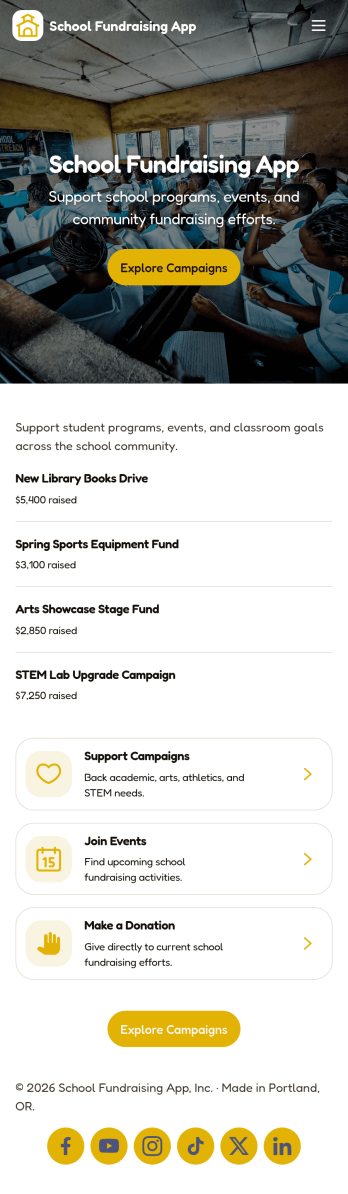 School Fundraising App Template