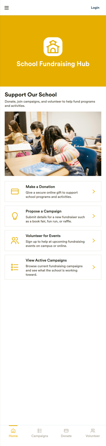 School Fundraising Hub App Template