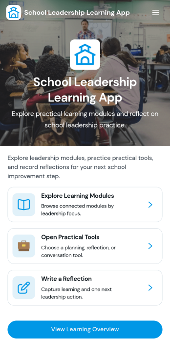 School Leadership Learning App Template