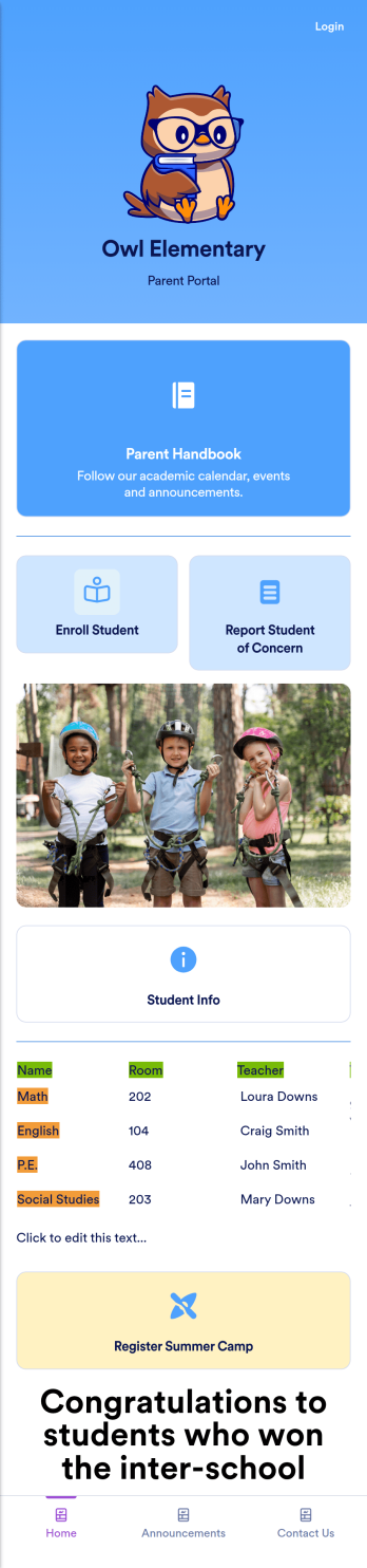 School Parent App Template