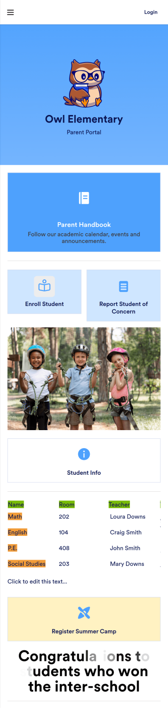 School Parent App Template
