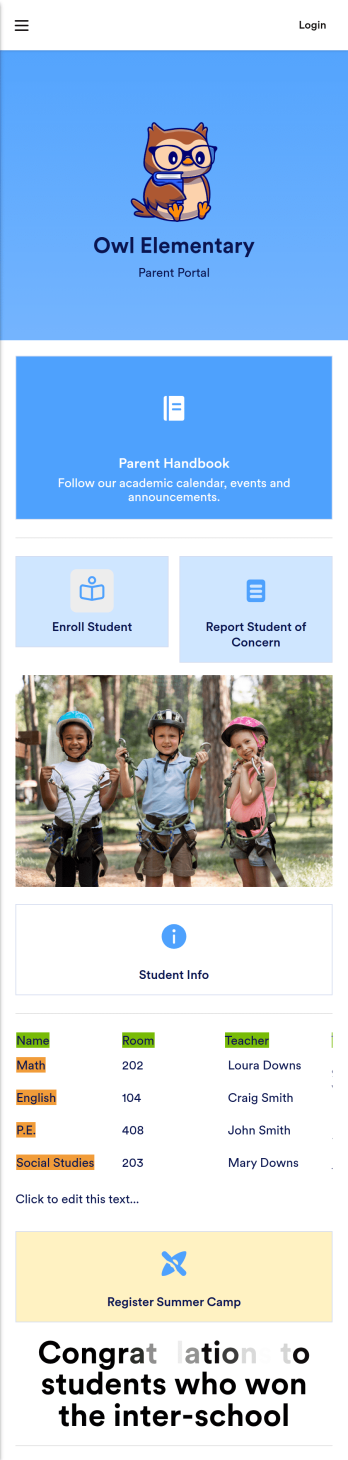 School Parent App Template