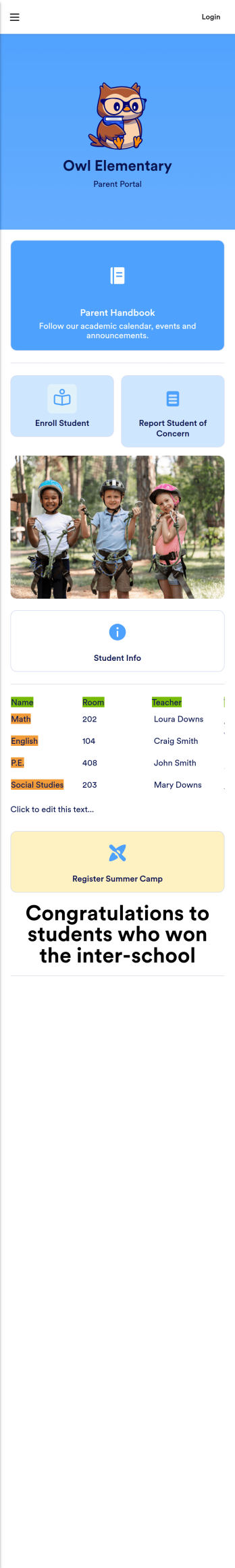 School Parent App Template