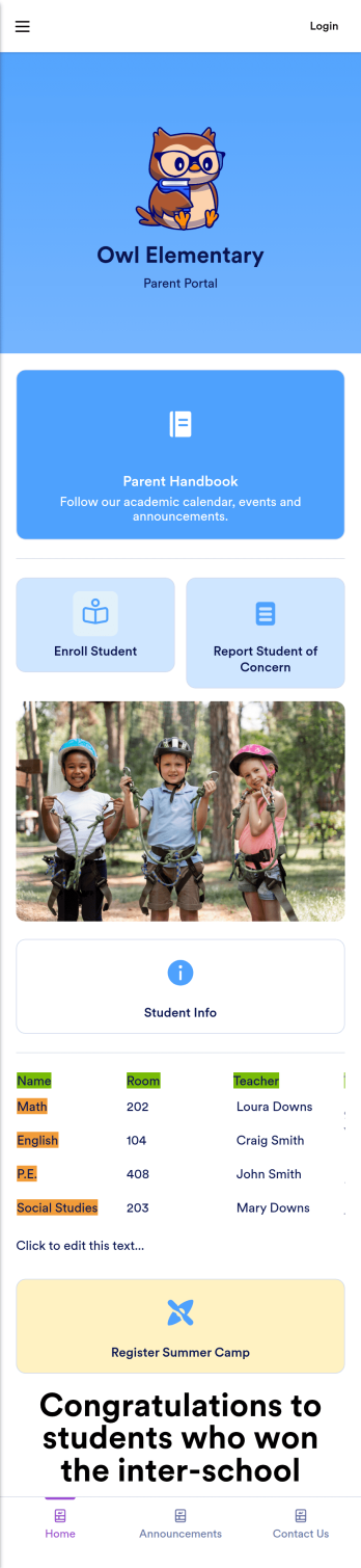 School Parent App Template