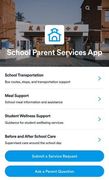 School Parent Services App Template