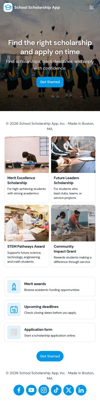 School Scholarship App Template