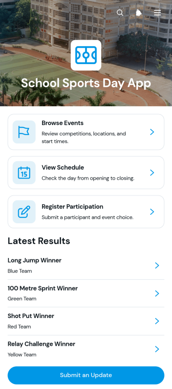 School Sports Day App Template