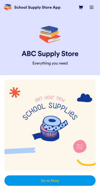 School Supply Store App Template