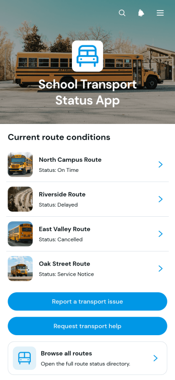 School Transport Status App Template