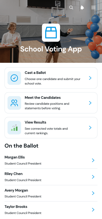 School Voting App Template