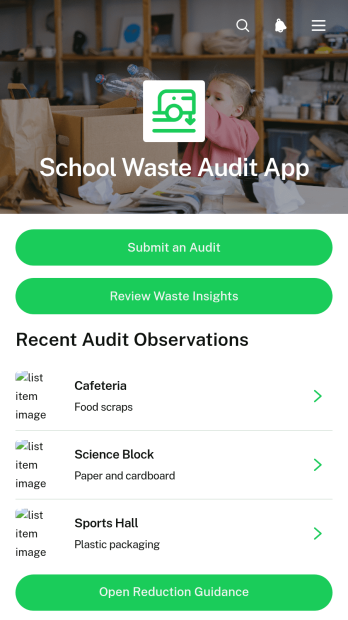 School Waste Audit App Template