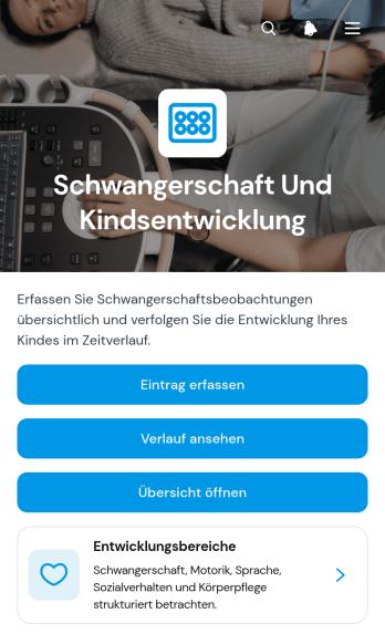 Schwangerschafts- und Kindesentwicklungs-App