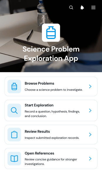 Science Problem Exploration App Template